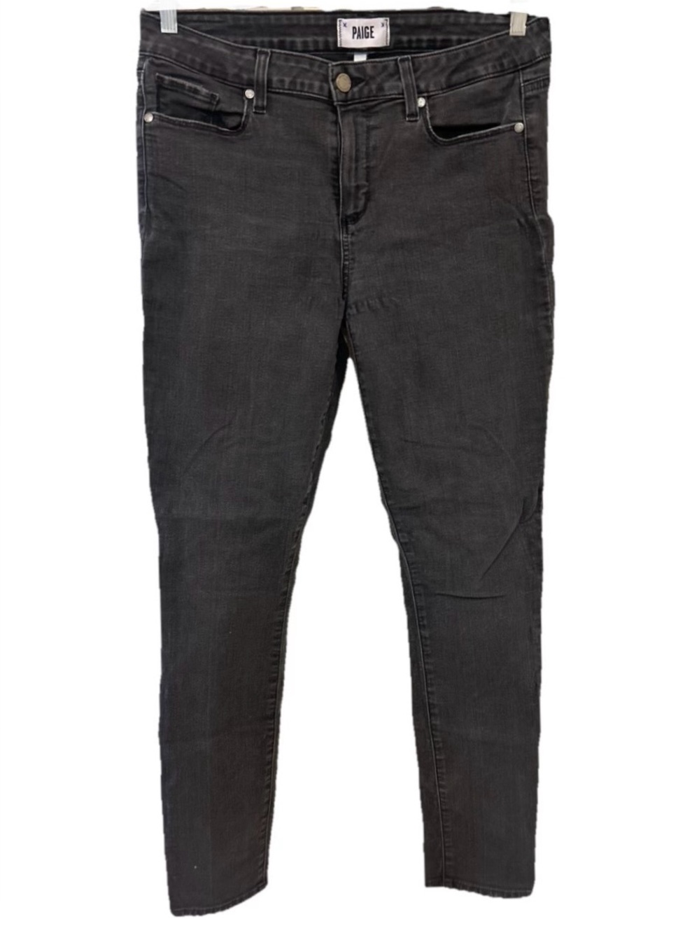 PAIGE Skyline Skinny Jeans 31 Charcoal Wash Stretch Denim